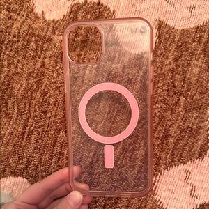 Transparent Pink Phone Case for iPhone 15 plus